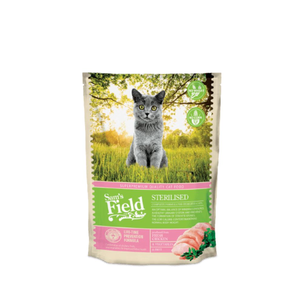 Sam's Field Sterilized Piletina Adult 400g | Suha hrana za mačke