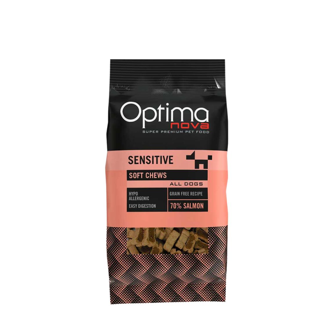 Optimanova Sensitive Poslastice Losos 150g | Poslastice za pse