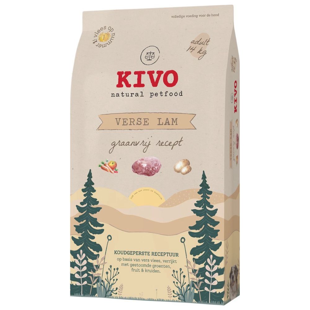 Kivo Fresh Lamb Grain Free 4kg | Mnogim njuškicama omiljena suha hrana od janjetine s povrćem, Omiljena suha hrana od janjetine s povrćem, voćem i biljem.