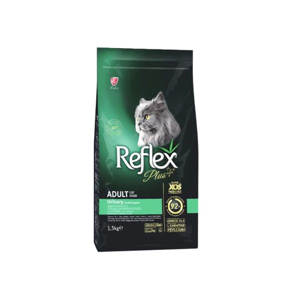 Reflex Plus Adult Urinary 1.5kg | Potpuna hrana za odrasle mačke s piletinom s posebnom funkcijom za potporu urinarnom zdravlju.