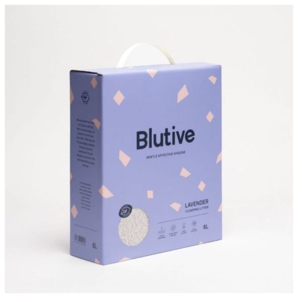 Blutive Lavanda 6L | Grudajući pijesak za mačke s mirisom lavande.