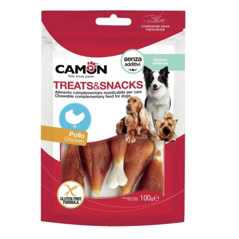 CAMON Treats&Snacks Piletina 100g | Ukusne žvakalice u obliku pilećih bataka.