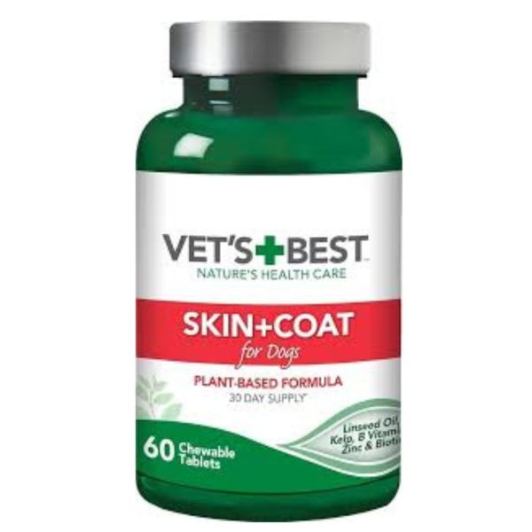 VET'S BEST Skin&Coat 60tab | Dopunska hrana za pse koja pomaže održati zdravu kožu i dlaku.